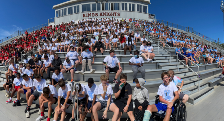 KJH Students in stadium bleachers